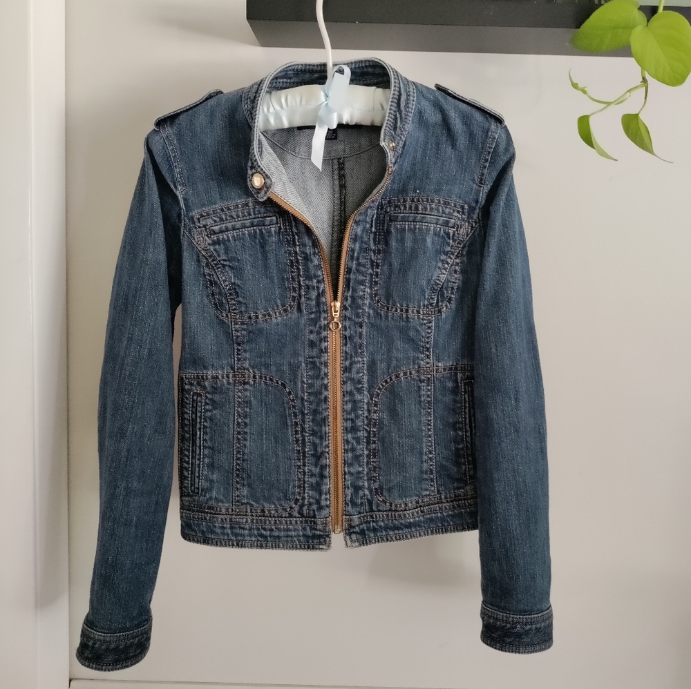 Jean jacket 2P Two functional pockets. EUC